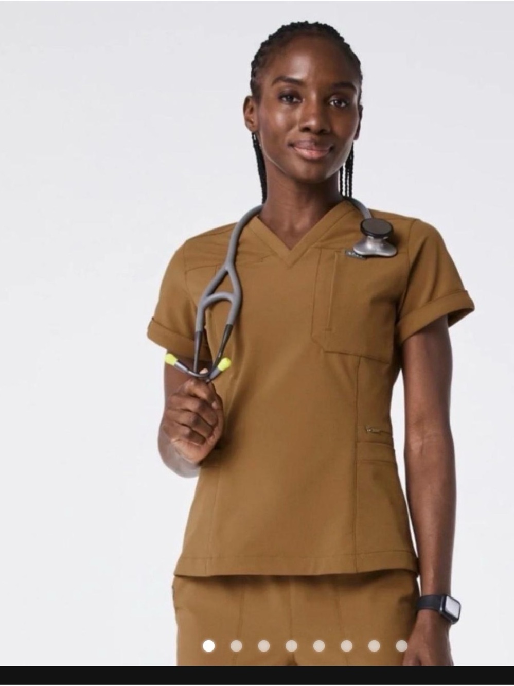 Figs Olive Brown V-Neck Short Sleeve Scrub Top and pants. Xs top xsp pants